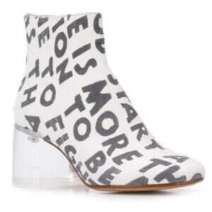 NEW MM6 Maison Margiela Text Print Ankle Boots